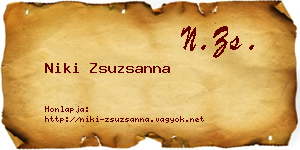 Niki Zsuzsanna névjegykártya